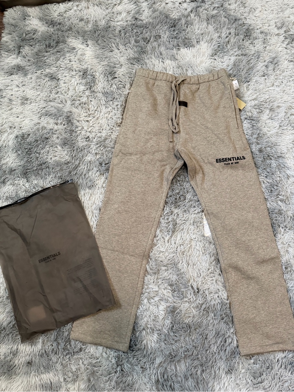 ESSENTIALS Men’s Taupe Sweatpants with Logo Drawstring